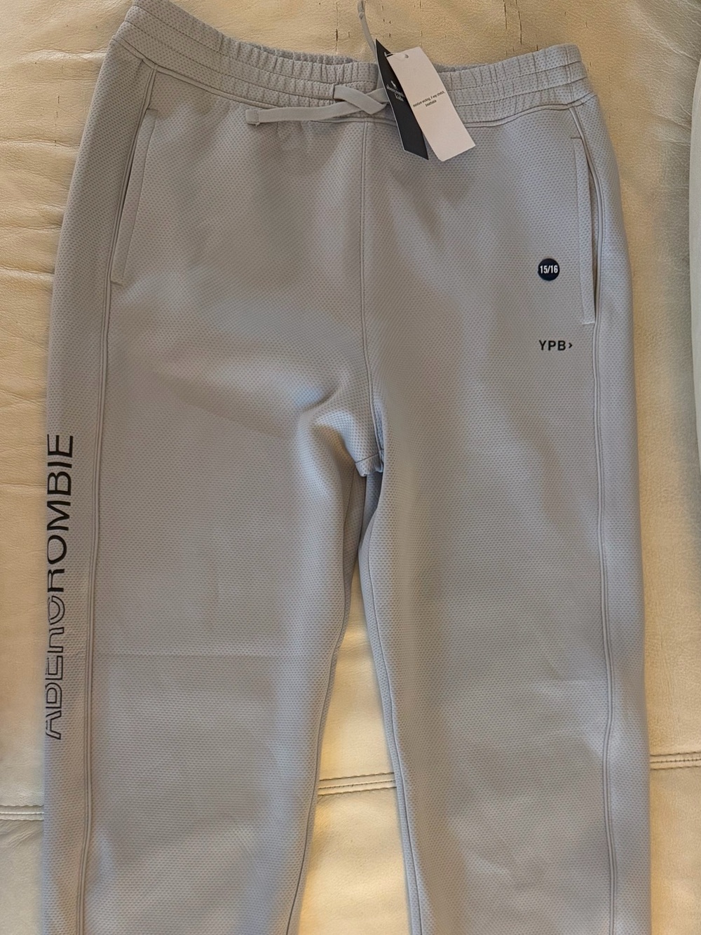 Abercrombie & Fitch Light Gray Kids Joggers with Side Logo